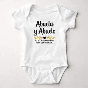 Abuela y Abuelo Spanish Pregnancy Announcement  Baby Bodysuit
