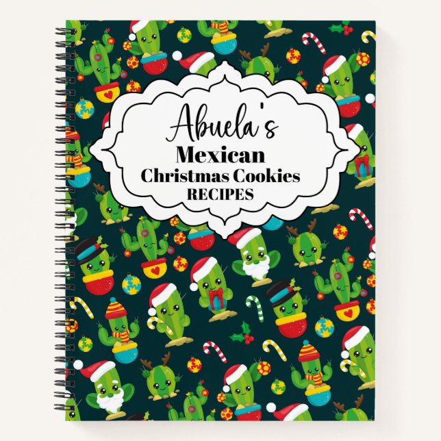 Abuela's Mexican Christmas Cookies Recipes Notebook (Front)