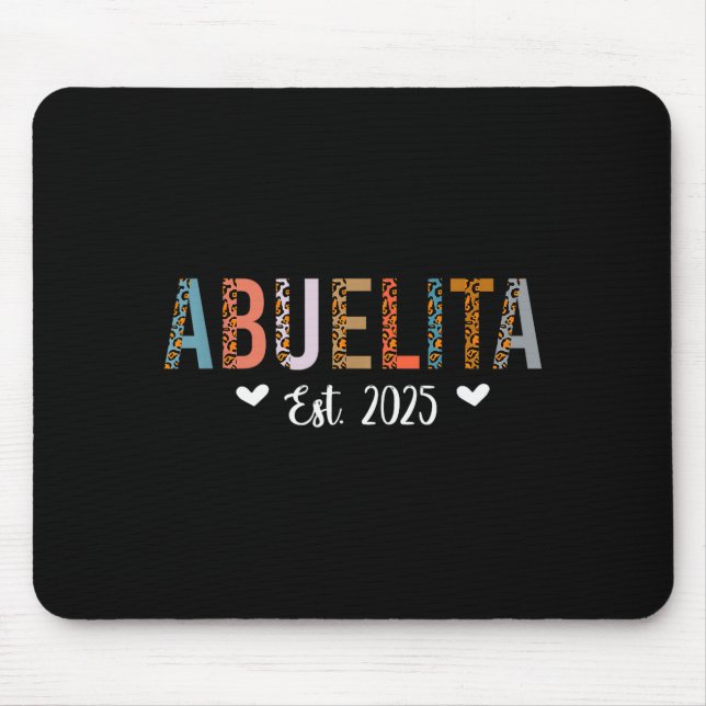 Abuelita Est 2025 Cute Grandma Leopard Print Chris Mouse Mat (Front)