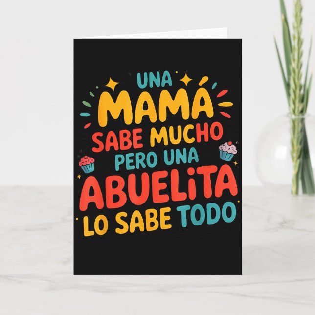 Abuelita Sabe Todo Dia De La Madre Spanish Grandmo Card (Front)