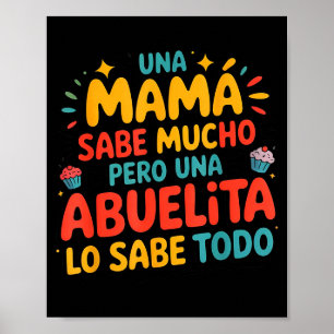 Abuelita Sabe Todo Dia De La Madre Spanish Grandmo Poster