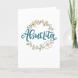 Abuelita, Spanish Lettering, floral design Thank You Card