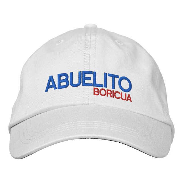 Abuelito Boricua: Puerto Rico Embroidered Hat (Front)