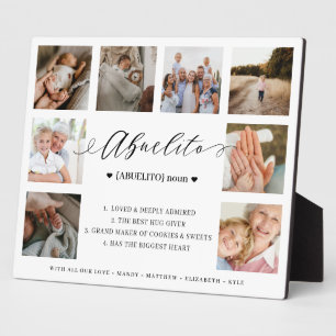 Abuelito Definition Script Photo Collage Keepsake Plaque