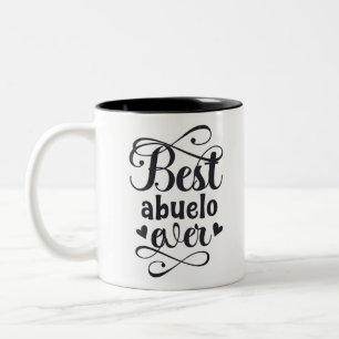 abuelo amigable sabiduria consents felicidad Two-Tone coffee mug