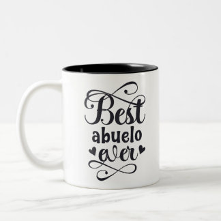 abuelo amigable sabiduria consents felicidad Two-Tone coffee mug
