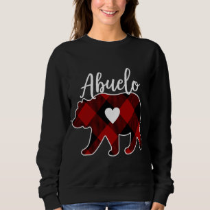 Abuelo Bear Christmas Buffalo Plaid Red White And Sweatshirt
