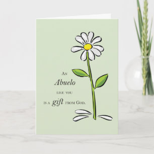 Abuelo Gift from God Daisy Religious Grandparents Card