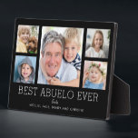 Abuelo Grandfather Grandchildren Photo Collage Plaque<br><div class="desc">Simple and clean design lets your family photos shine on this Best Abuelo Ever plaque. A large photograph in the centre with two smaller photos on either side let you insert your own photos easily. Best Abuelo Ever is written below in a modern font. Two lines below let you complete...</div>