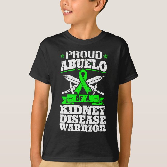 Abuelo Of A Kidney Disease Warrior Awareness Grand T-Shirt (Front)