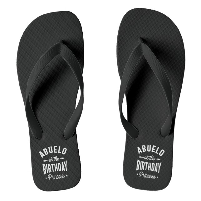 Abuelo Of The Birthday Princess Flip Flops (Footbed)