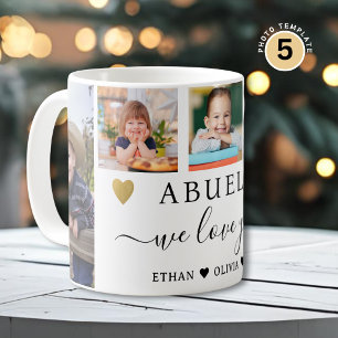Abuelo We Love You Grandkids 5 Photo Collage Coffee Mug