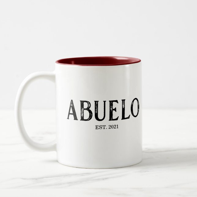 Abuelo Year Established Two-Tone Coffee Mug (Left)