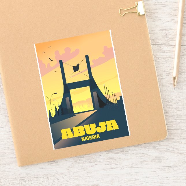 Abuja Nigeria City Gate Vintage travel poster (Notebook)