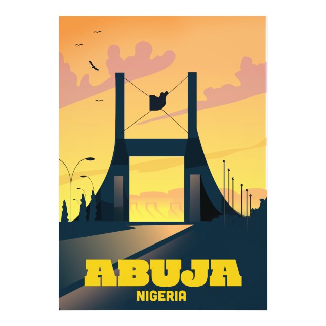 Abuja Nigeria City Gate Vintage travel poster (Front)
