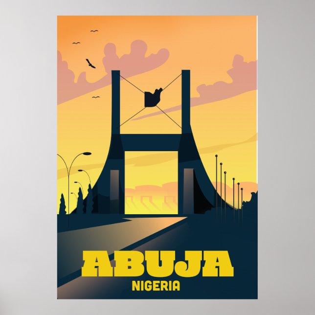 Abuja Nigeria City Gate Vintage travel poster (Front)