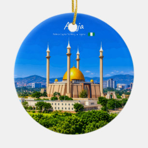 Abuja, Nigeria - National Mosque Golden Dome Ceramic Tree Decoration