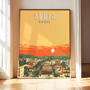 Abuja Nigeria Poster Art Print, Vintage Retro Land