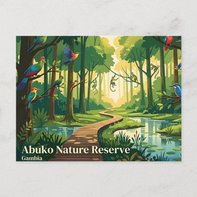 Abuko Nature Reserve Gambia Postcard (Front)