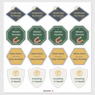 Abundance and Hustle Affirmation Sticker Sheet