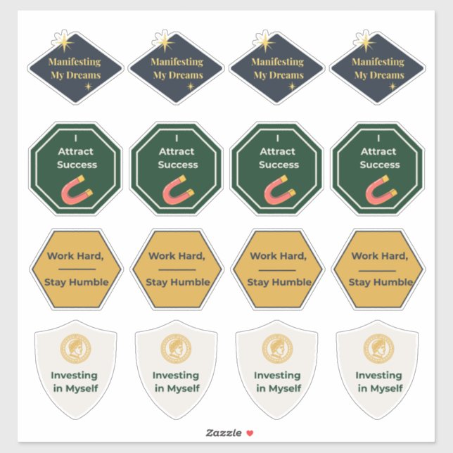 Abundance and Hustle Affirmation Sticker Sheet (Sheet)