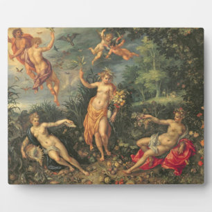 Abundance and the Four Elements, c.1606 (oil on co Plaque