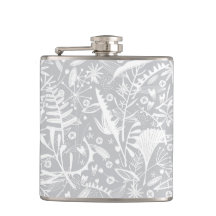 Abundance Botanical Silver Grey Floral Flask