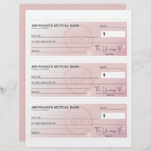 Abundance Check - Law of Attraction blank cheques