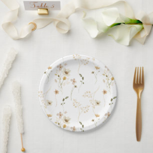 Abundance Dried Wildflower Pampas Wreath Wedding Paper Plate
