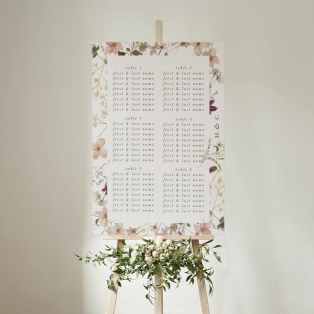 Abundance Dried Wildflower Pampas Wreath Wedding Poster (Creator Uploaded)