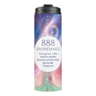 Abundance manifestation 888 angelic numbers thermal tumbler