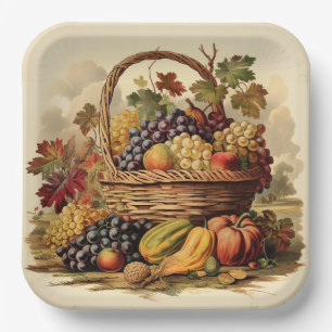 Abundance of Autumn: Bountiful Feast Paper Plate