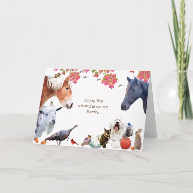 Abundance of Earth:HappyThanksgiving  Holiday Card (Front)