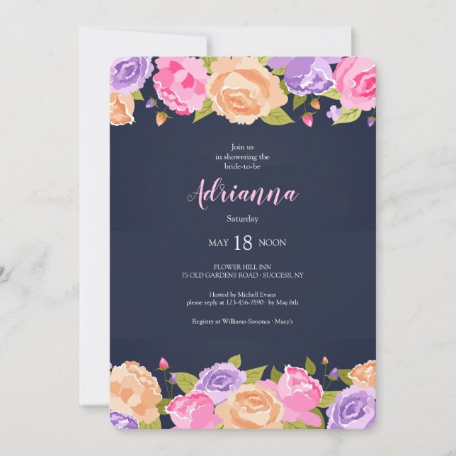 Abundance of Flowers Bridal Shower Invitation (Front)