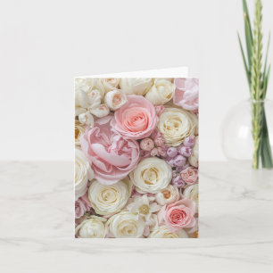 Abundance of Pink & Lilac roses Blank Card