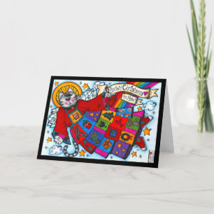 Abundant Blessings Meowy Christmas Angel Cat Card