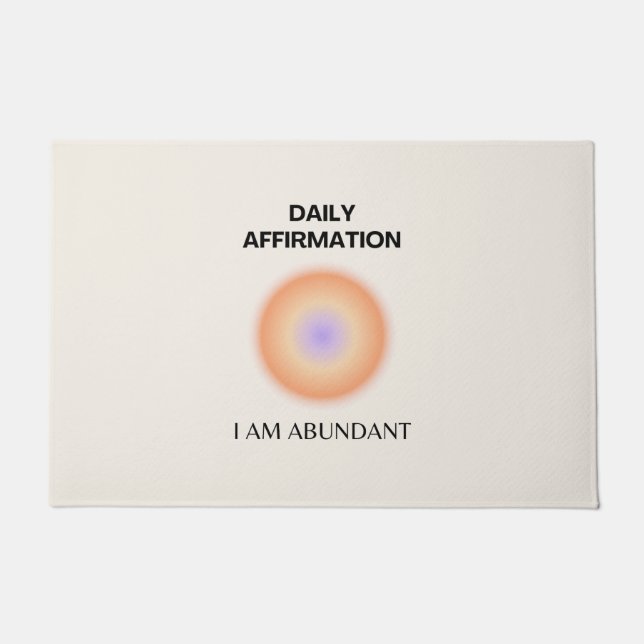 Abundant Daily Affirmation Positive Spiritual Doormat (Front)