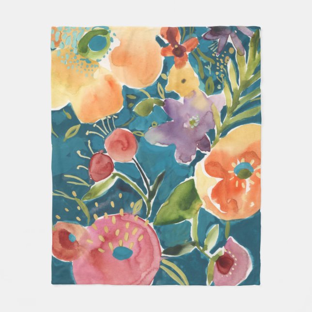 Abundant Florals I Fleece Blanket (Front)