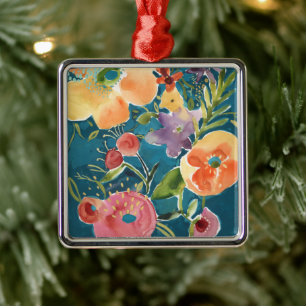 Abundant Florals I Metal Tree Decoration