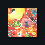 Abundant Florals III Canvas Print<br><div class="desc">Abundant Florals III by Chariklia Zarris. Deep hues of red,  orange,  and more are used to create a beautiful bunch of flowers and greenery.| 144505FN</div>