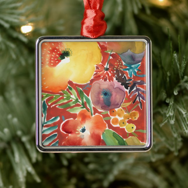 Abundant Florals III Metal Tree Decoration (Tree)