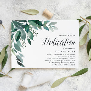 Abundant Foliage Baby Dedication Invitation