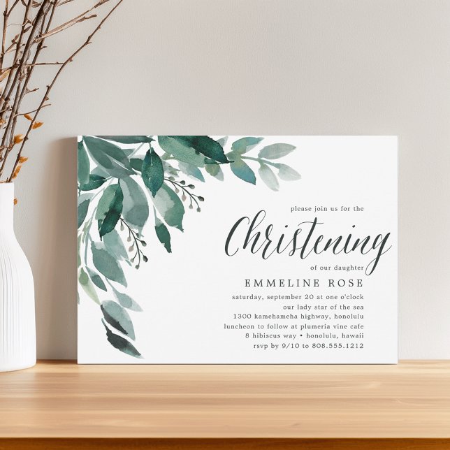 Abundant Foliage | Christening Invitation (Creator Uploaded)