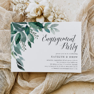 Abundant Foliage   Engagement Party Invitation