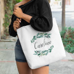 Abundant Foliage Personalised Tote Bag<br><div class="desc">Personalise this chic botanical tote with a name or monogram,  surrounded by lush botanical greenery and eucalyptus leaves.</div>