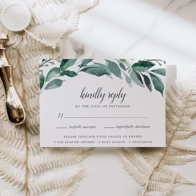 Abundant Foliage RSVP Card with Meal Choice (Creator Uploaded)
