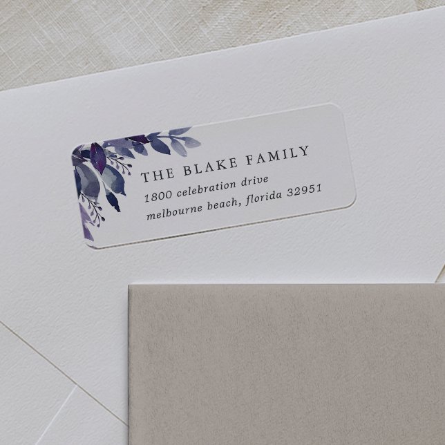 Abundant Foliage Violet Botanical Return Address (Creator Uploaded)