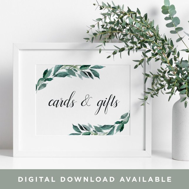 Abundant Foliage Wedding Cards & Gifts Sign (Creator Uploaded)