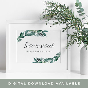 Abundant Foliage Wedding Dessert Bar Sign