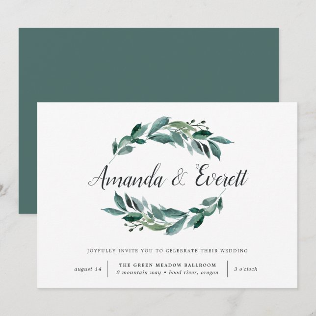 Abundant Foliage Wedding Invitation (Front/Back)